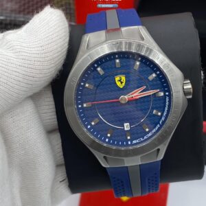 Ferrari Men’s Quartz Blue Silicone Strap Blue Dial 44mm Watch 830081